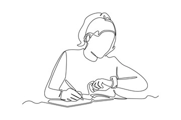 Single one line drawing always use time efficiently. Healthcare at office concept. Continuous line draw design graphic vector illustration.