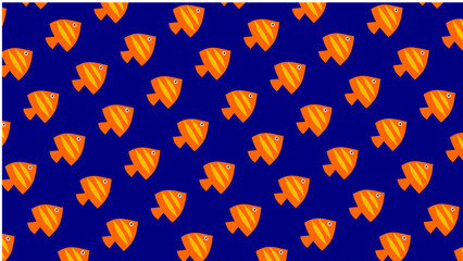 seamless pattern with orange fish