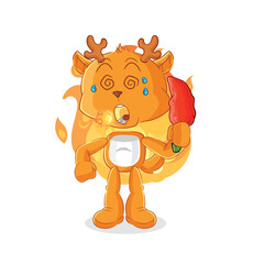 fawn eat hot chilie mascot. cartoon vector