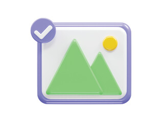 Gallery icon 3d rendering vector illustration transparent element