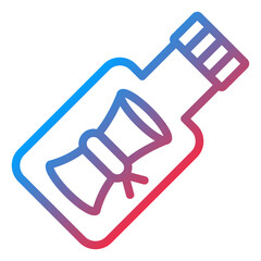 Vector Design Message In A Bottle Icon Style