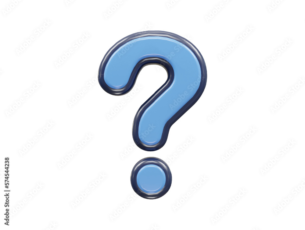 Poster question icon 3d rendering vector illustration transparent element