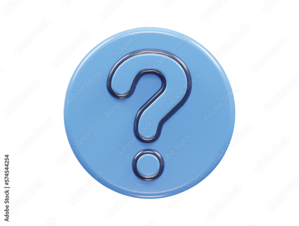 Poster question icon 3d rendering vector illustration transparent element