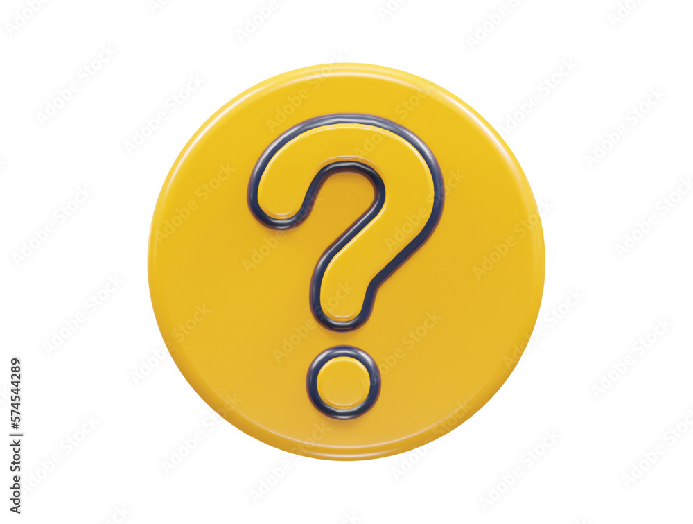 Poster question icon 3d rendering vector illustration transparent element