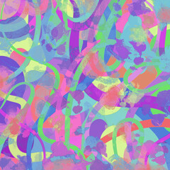Wild and colourful textured hand drawn background