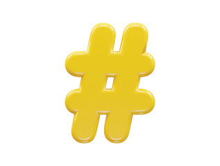 Obraz premium Hash icon 3d illustration vector transparent element