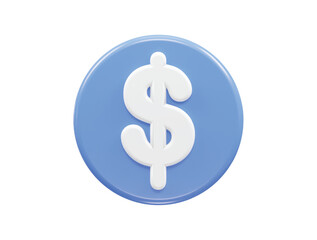 Obraz premium Dollar icon 3d rendering vector illustration 