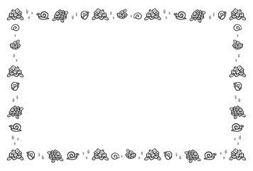 紫陽花とカタツムリのフレーム　1色