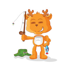 fawn fisherman illustration. character vector