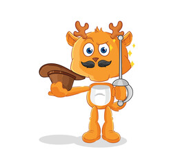 fawn fencer character. cartoon mascot vector