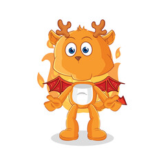 fawn demon with wings character. cartoon mascot vector