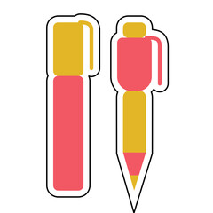 Sticker PEN design vector icon
