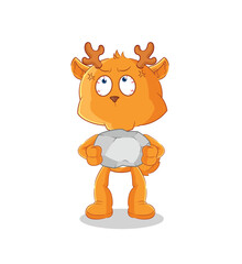 fawn lifting rock cartoon character vector