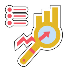 Sticker Work Flow idea design vector icon