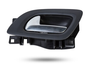 Car door trim with black fabric upholstery on a white isolated background for repair and replacement in a car service. Spare parts catalog.