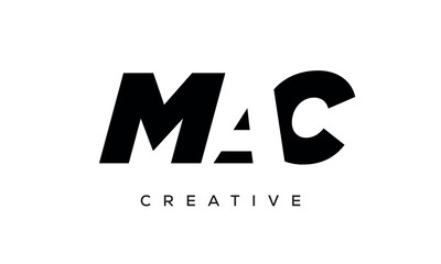 MAC letters negative space logo design. creative typography monogram vector	
