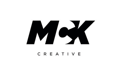 MCK letters negative space logo design. creative typography monogram vector	
