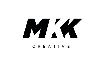 MKK letters negative space logo design. creative typography monogram vector	
