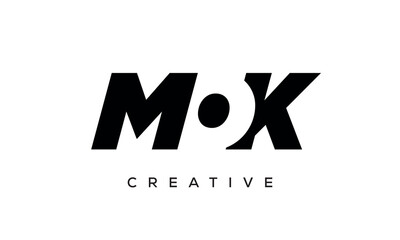 MOK letters negative space logo design. creative typography monogram vector	

