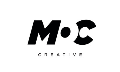 MOC letters negative space logo design. creative typography monogram vector	
