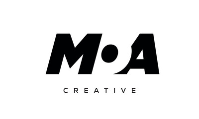 MOA letters negative space logo design. creative typography monogram vector	
