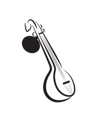 Veena, string musical instrument used in India. Veena or Tanpura icon.