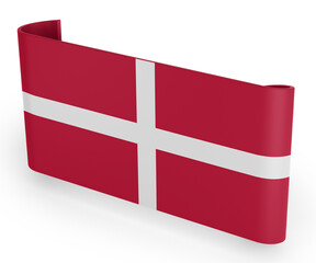 Denmark Flag Ribbon Banner