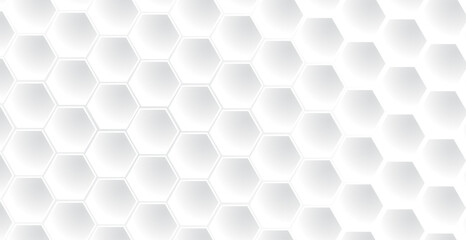 3D White abstract background with hexagons