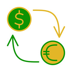 CONVERT CURRENCY simple flat design vector icon