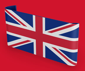 Fototapeta na wymiar United Kingdom Flag Ribbon Banner