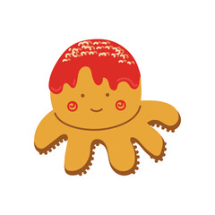 Vector Cute Octopus Cartoon Character