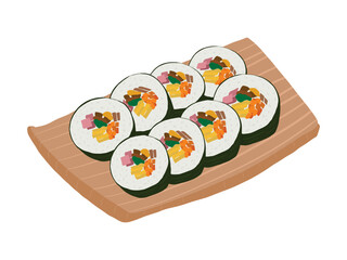 Vector hand-drawn flat design Korean food illustration