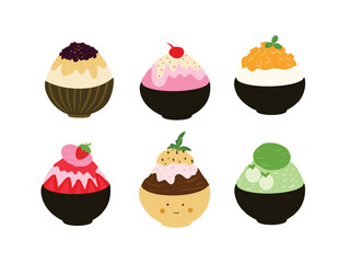 Free vector hand drawn flat design Korean food illustration