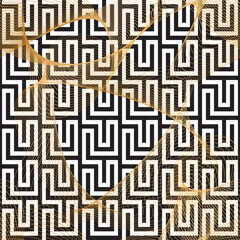 Seamless pattern decorated with precious stones, gold chains and pearls.