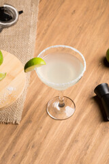 Classic Margarita cocktail fresh tequila, lime and orange liqueur