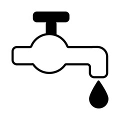 Solid Line TAP WATER design vector icon