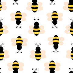 Seamless pattern Bee vector illustration