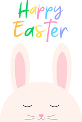 Fototapeta premium Easter bunny greeting card banner vector illustration