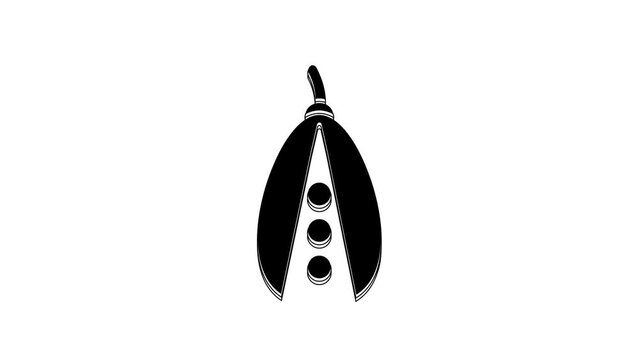 Black Kidney beans icon isolated on white background. 4K Video motion graphic animation