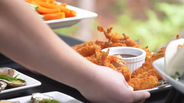 Healthy snacks and food on white plate being served as part of meal