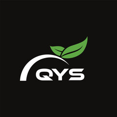 Fototapeta premium QYS letter nature logo design on black background. QYS creative initials letter leaf logo concept. QYS letter design.