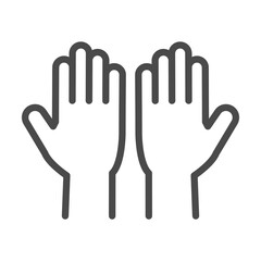 hand or glove simple thin line icon