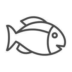 fish, simple thin line icon