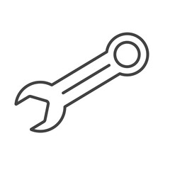 Wrench line icon, outline vector sign of spanner, symbol, logo, illustration of linear style pictogram isolated on white background.