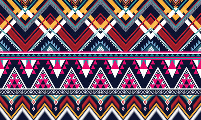 Geometric ethnic pattern vector background. seamless pattern traditional,Design for background, wallpaper, Batik, fabric, carpet, clothing, wrapping, and textile. Colorful ethnic pattern illustration