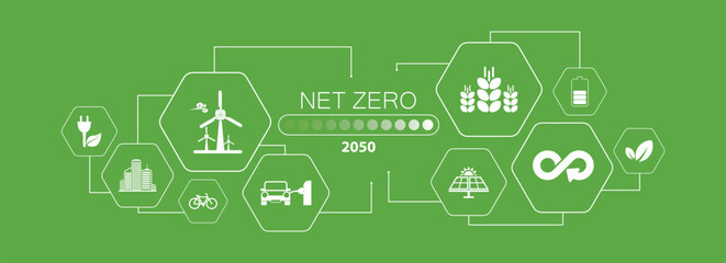 reducing CO2 emissions to stop climate change. green energy background	