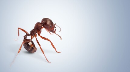 Red wild wood ant on floor
