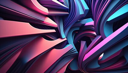 3d Colorful abstract background with lines, Ai, Ai Generated