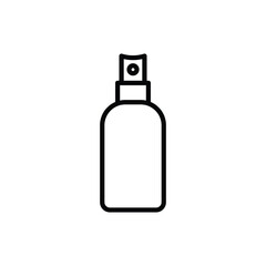 Bottle with spray. Hair care thin line icon. Cosmetic treatments. Modern vector illustration for beauty shop.
