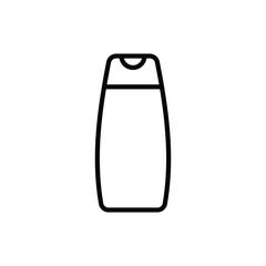 Shampoo thin line icon. Simple packaging. Modern vector illustration for beauty shop.